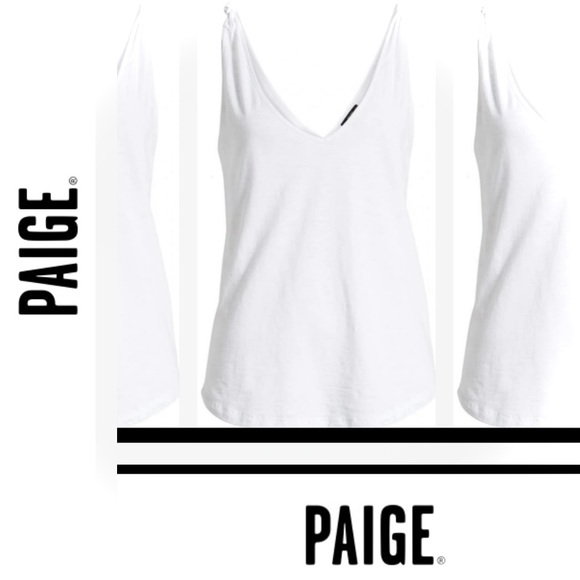 PAIGE | S | Rylen Knot Shoulder Cotton Blend Light Tank Cami Nordstrom - Picture 2 of 13